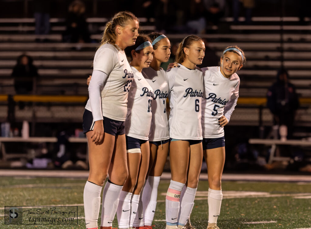 Howell vs FreeTown-5 - Shore Sports Insider Freehold Township standing together during penalty kicks against Howell in the CJG4 semifinal. 11/12/25 Photo by Tom Smith - Howell vs FreeTown-5