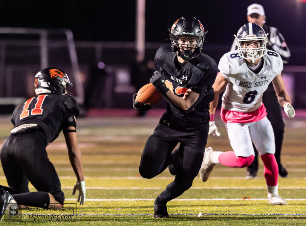 Middletown North Matt Belenko on his way to his seond TD of the game - Shore Sports Insider Middletown North junior running back Matt Belenko runs for a touchdown (Tom Smith/tpsimages.com) - Middletown North Matt Belenko on his way to his seond TD of the game