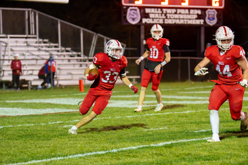 Dyland Cohen Wall - Shore Sports Insider Wall senior running back Dylan Cohen ran for 92 yards and a touchdown in the win. (Photo by Patrick Olivero) - Dyland Cohen Wall