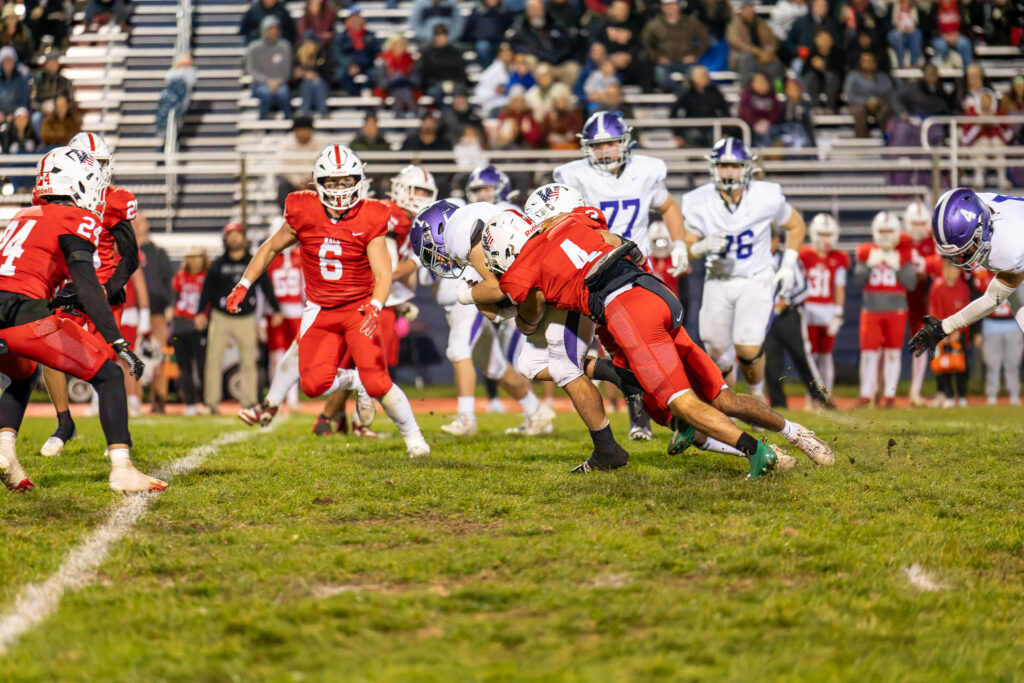 Wall defense - Shore Sports Insider Wall's defense swarmed Rumson, holding the Bulldogs to 116 total yards. (Photo by Patrick Olivero) - Wall defense