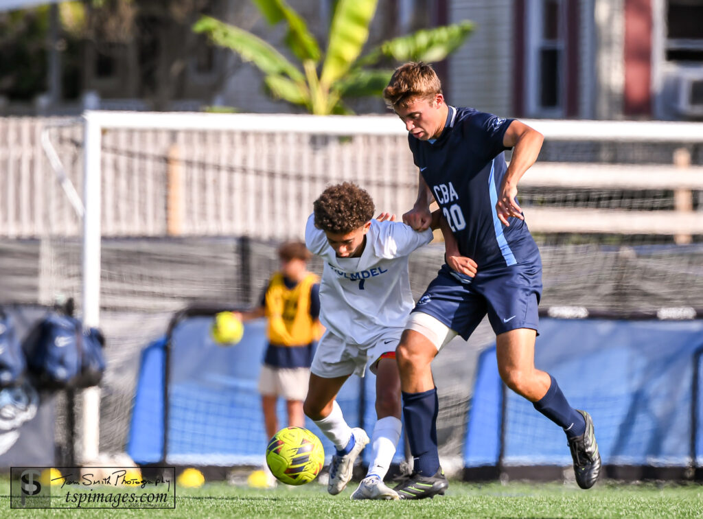 CBA Charlie Messano - Shore Sports Insider CBA senior Charlie Messano defends Holmdel junior Turner Foster. (Photo Credit: Tom Smith | tspsportsimages.com) - CBA Charlie Messano