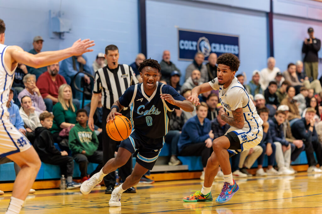 CBA vs St Marys - Shore Sports Insider CBA sophomore Izayah Cooper drives by St. Mary's Rutherford senior Xavier Sam. (Photo: Patrick Olivero) - CBA vs St Marys