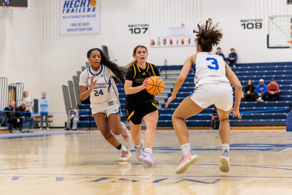 Bella Alvarado - Shore Sports Insider Bella Alvarado pushing the offense against Teaneck at the KWCC. 12/29/25 Photo by Patrick Oliviera - Bella Alvarado