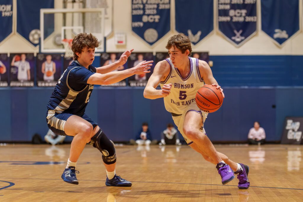 Rumson-Fair Haven senior Blake Ahmann attacks vs. Middletown South senior Beckett Oliver. (Photo: Patrick Olivero) - Midd South vs. Rumson