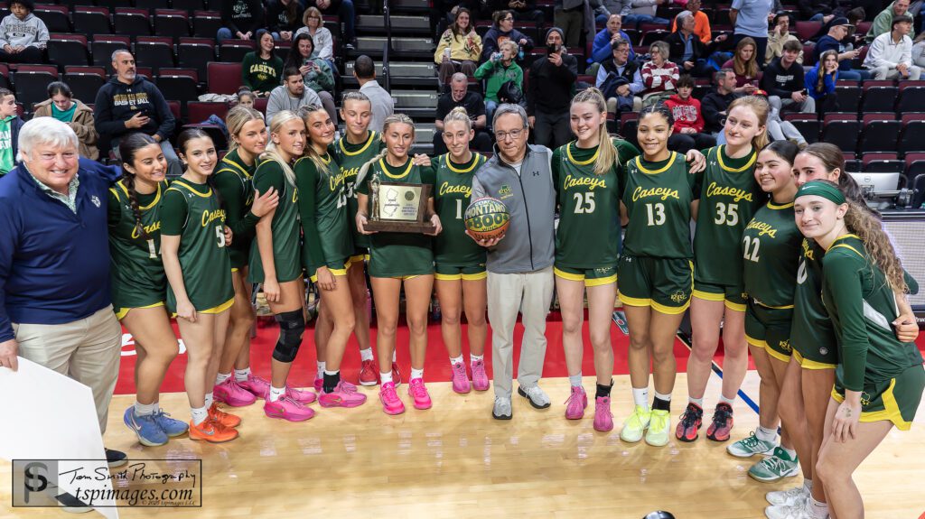 Red Bank Catholic's players celebrate coach Joe Montano's 800th career win. (Photo: Tom Smith | tspsportsimages.com) - RBC Montano 800