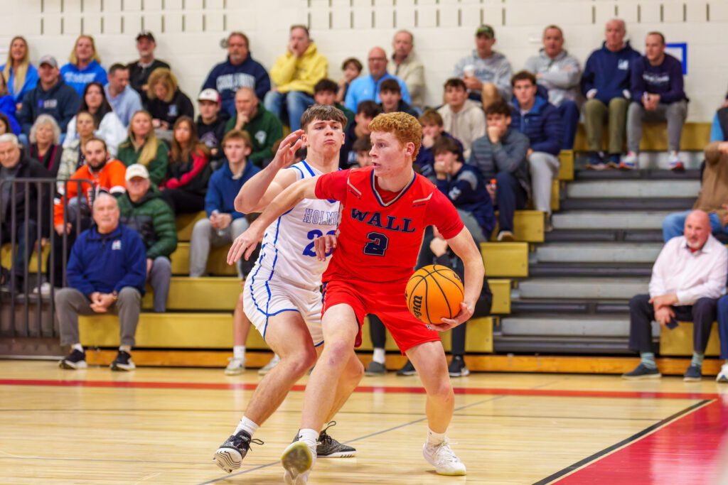 Holmdel at Wall - Shore Sports Insider Wall senior Brian McKenna guarded by Holmdel senior Jack Cannon. (Photo: Patrick Olivero) - Holmdel at Wall