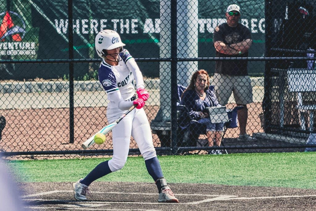 Gabby Bryce collected her 100th career hit against Northern Burlington in the Shore vs CVC Challenge at Adventure Crossin. 4/18/26 Photo by Samantha Mayer - Gabby Bryce