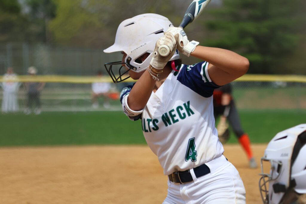 Katherine Rizzo had a RBI double in the 5th inning for Colts Neck. 4/4/26 Photo by Samantha Mayer - CNKatherine Rizzo2