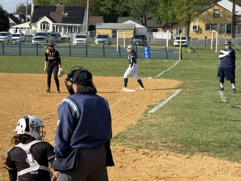 Maria Nicosia drove in two runs in the 1st inning for Freehold Boro against St. Rose. 4/22/26 Photo by Nick Lowe - Maria Nicosia