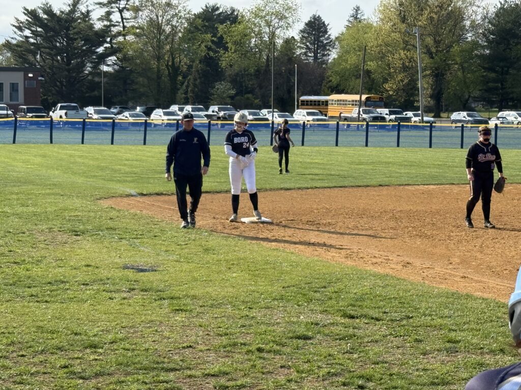 Vanessa Karabin hit two triples and drove in three runs for Freehold Boro against St. Rose. 4/22/26 Photo by Nick Lowe - IMG_1573