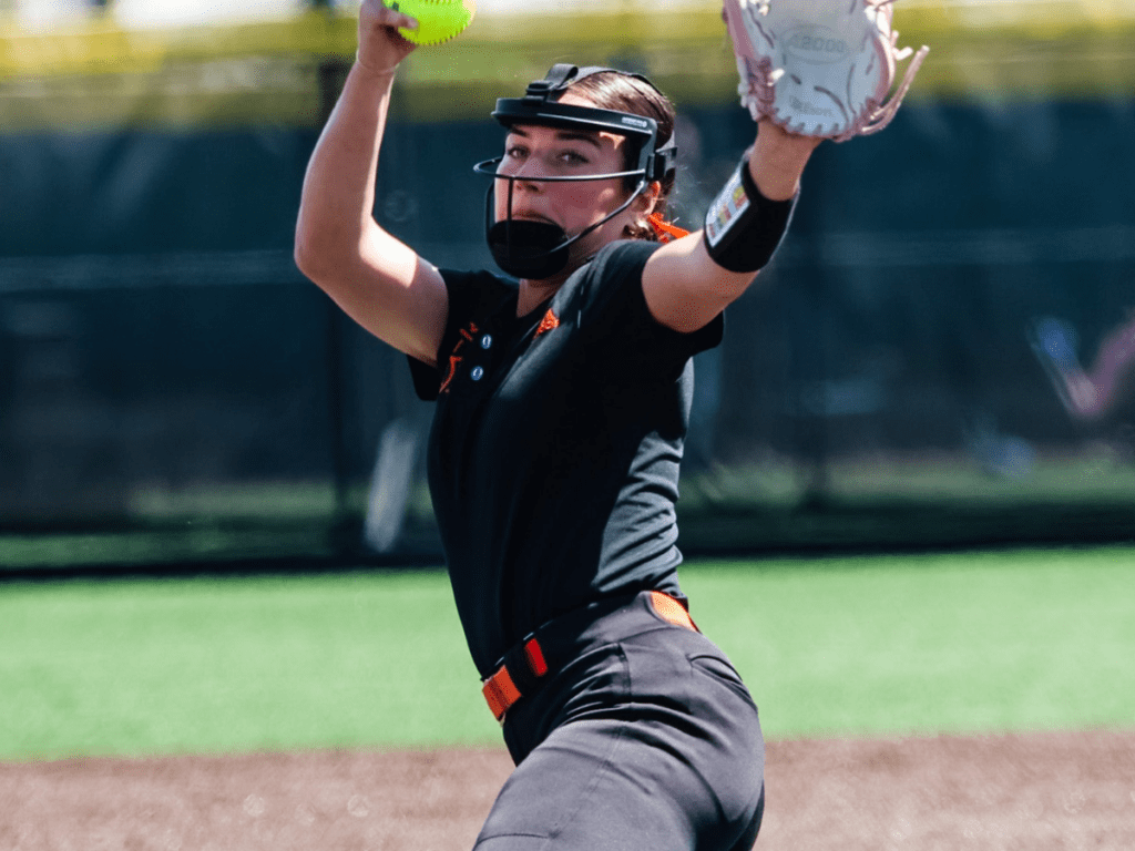 Gianna Gomez struck out 13 batters in the second-round of the OCT against Pinelands.  4/18/26 Photo by Samantha Mayer - Barnegat Gianna Gomez