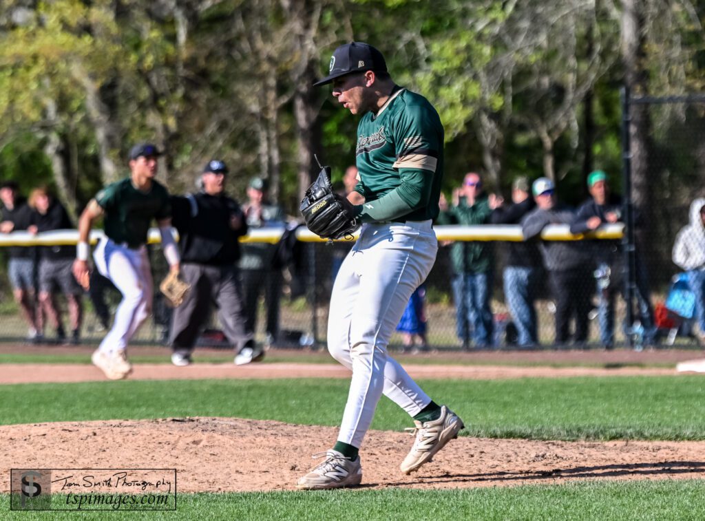 Brick Memorial senior Brody Moore. (Photo: Tom Smith | tspsportsimages.com) - Brick Memorial Brody Moore cellie after getting out of the fifth