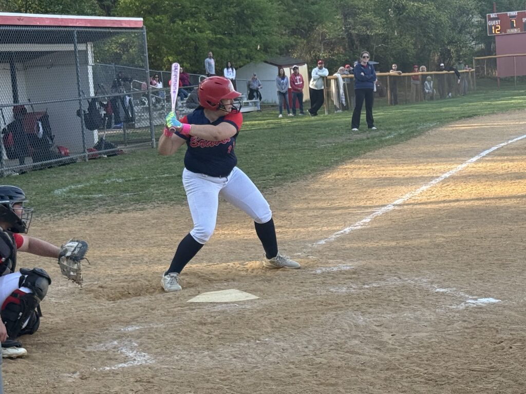 Leah Garby - Shore Sports Insider Leah Garby hit a 3-run home run in Manalapan's 15-14 win over Ocean. 5/8/26 Photo by Nick Lowe - Leah Garby