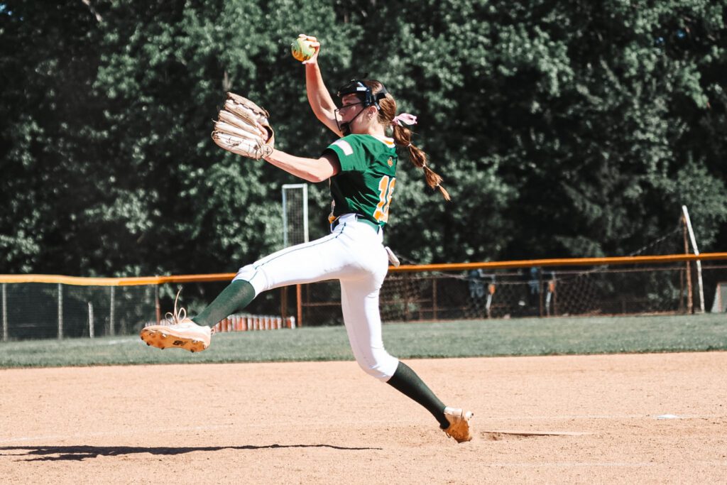 Mackenna Savage struck out 8 batters against St. John Vianney. 4/14/26 Photo by Samantha Mayer - 1G0A6127