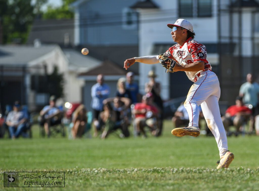 Point Beach's Antonio Acevedo (Photo: Tom Smith | tspsportsimages.com)  - PB Antonio Acevedo throw to third to get FC