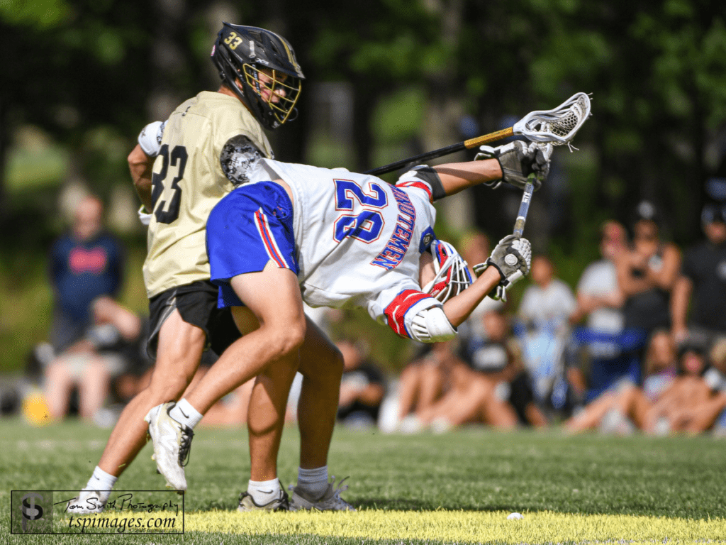 Southern LSM Lucas Iorio delivers a hit against Washington Township (Photo: Tom Smith | tspsportsimages.com) - Southern Lucas Iorio